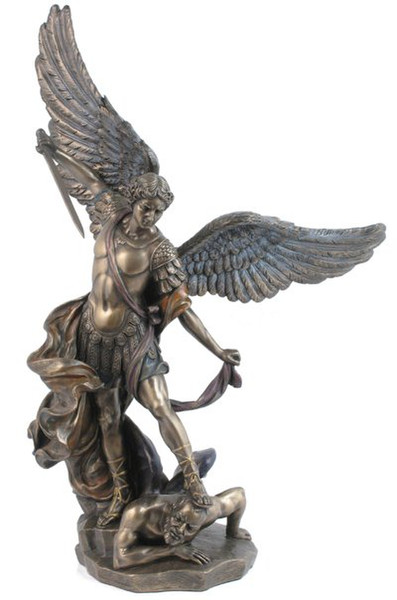 Saint Michael The Archangel Figurine Bronze Patinas Color